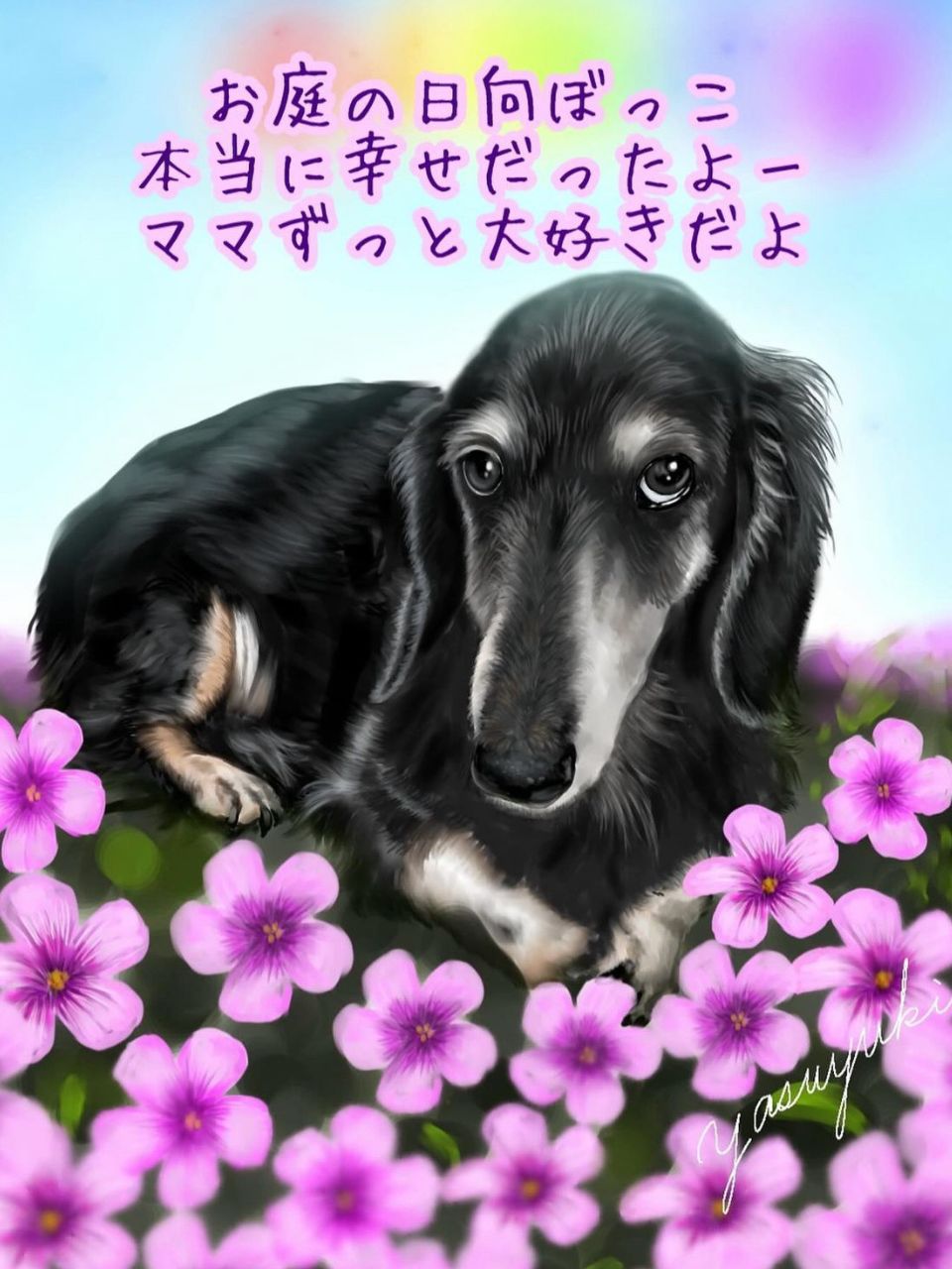 犬「風太くん」似顔絵