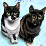 仲良く並ぶ二匹の猫