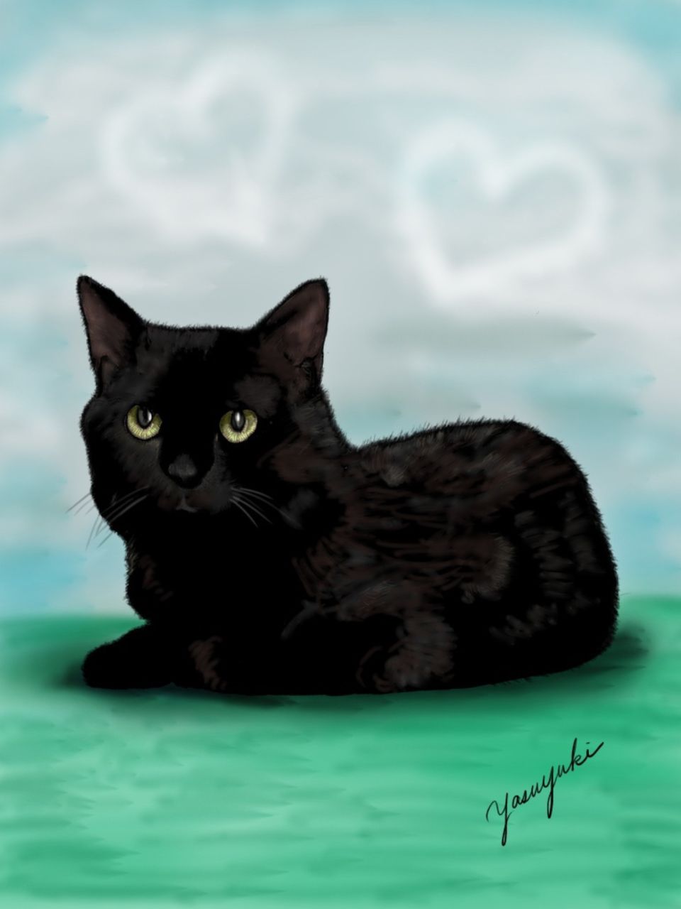 猫ロデムくん｜お見送り後に描かせていただいた似顔絵