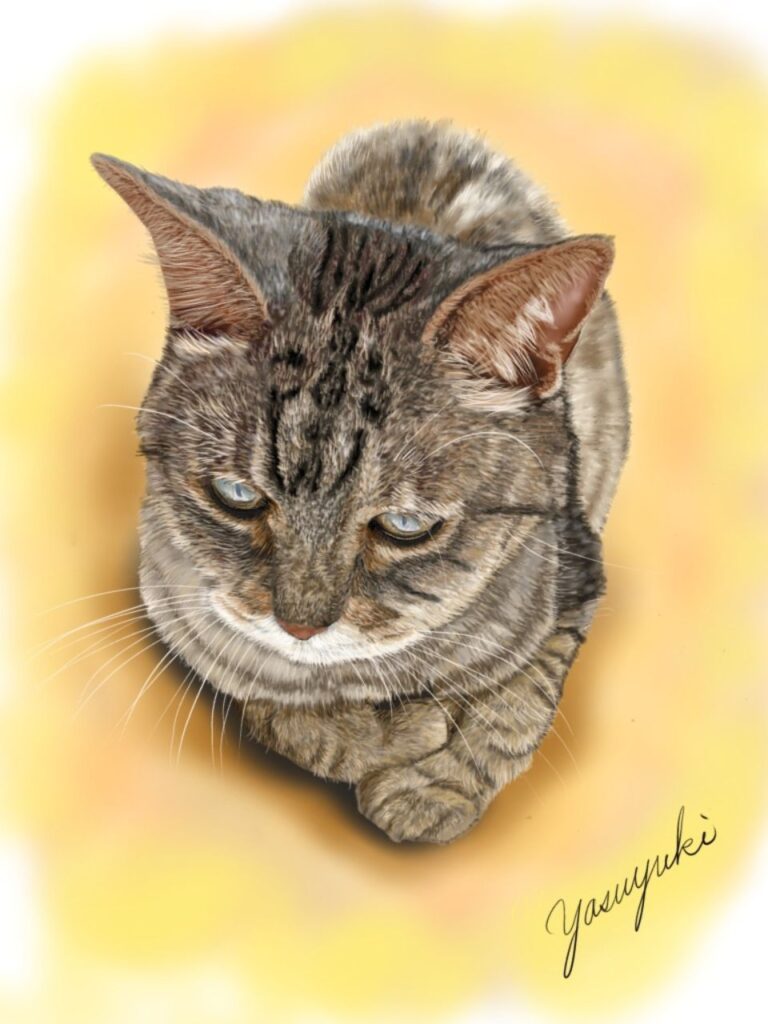 お見送りした猫のチャパちゃんの似顔絵