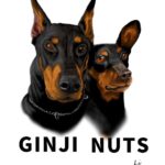 お見送りした犬、ナッツちゃんと銀二くんの似顔絵