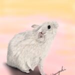 お見送りしたハムスターのしろうくんの似顔絵