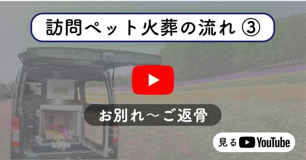 訪問ペット火葬の流れの動画お別れからご返骨まで